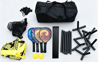 Filet de pickleball hexagonal pliable tout-en-un pour extérieur, jeu de pickleball 360 avec sac de transport