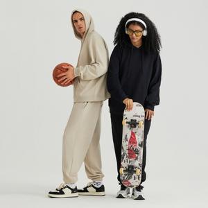 Sweat à capuche poids lourd avec logo personnalisé 380 GSM unisexe grande taille automne solide - Product Image 5