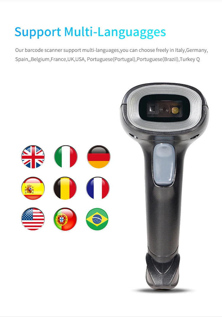 Yoko Handheld 2D QR Barcode Scanner with Stand Black Color and USB cable HS22