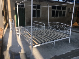 Cheap Wrought Iron Platform 4 Four <b>Poster</b> Metal Canopy Beds Full Gold White Twin King Size Canopy Bed <b>Frame</b> - Product Image 5