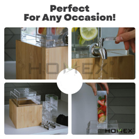 Homex | Home Kitchen Products Grand espace Distributeur de boissons Paquet de deux distributeur de boissons en acrylique avec infuseur pour fruits et herbes