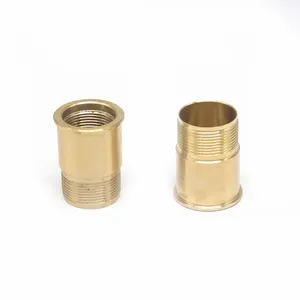 定制数控加工黄铜外壳延伸管件螺纹槽铜连接器数控铣削零件/数控零件