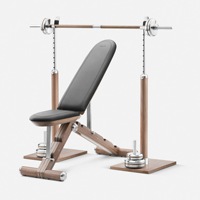 Banc de musculation multifonctionnel réglable en bois de noyer de luxe pour la maison, la villa et la salle de sport privée