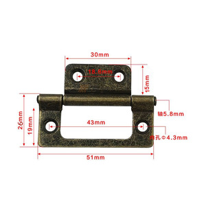Bisagra retro antigua de 2 pulgadas para puerta de gabinete, diseño Madre e Hijo, de bronce, montaje en superficie, hierro antirrobo - Product Image 1