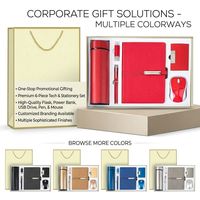 Ensemble cadeau d'entreprise personnalisé avec logo, articles promotionnels personnalisés, bloc-notes, stylo, gourde, clé USB