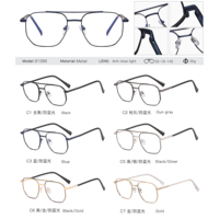 MS 91286 Gafas de Sol Cuadradas de Metal de Doble Puente, Diseño de Moda, Anti Luz Azul, Montura Óptica, Logotipo Personalizado