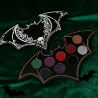 Palette de fards à paupières gothiques en gros, marque privée, fard à paupières noir gothique à paillettes