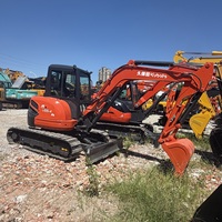 Excavatrices sur chenilles hydrauliques Kubota U55-4 d'occasion, 95% neuves, avec patins en caoutchouc et pinces à griffes, importées du Japon