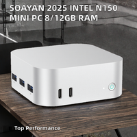 SOAYAN Intel N150 Mini PC 12GB LPDDR5 Windows 11 Pro Entry-Level Home Office Desktop Computer