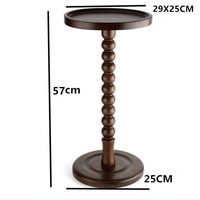 LC-1190, Manufacture en bois massif petite Table basse ronde en bois Table basse côté canapé Table à thé avec couleur noyer