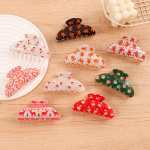 Vente en gros : Nouveautés Pinces à cheveux pour femmes, accessoires de mode mignons en forme de flocon de neige de Noël, pinces à cheveux en plastique - Product Image 3
