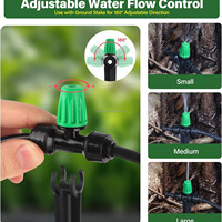 Sistema de Riego por Goteo de 66 Pies para Jardín con 20 Boquillas Ajustables, Sistema de Riego Automático con Manguera de 1/4 de Pulgada, Ahorra Agua
