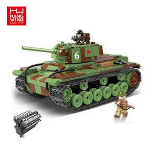 HW TOYS 768PCS Factory Wholesale Mixed Soviet KV-1 Heavy Tank Army Soldier Mini Character Block Set Tank Toy