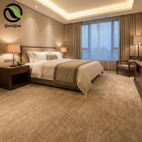 Tapis tissé Wilton QIANQIAO pour chambre d'hôtel 5 étoiles, à poils coupés, mélange de laine PP, antistatique, moquette mur à mur, vente en gros