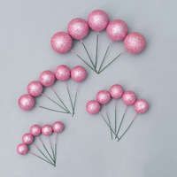 20 pièces/paquet, 2 cm, 2,5 cm, 3 cm, 4 cm, poudre brillante, paillettes, fausses boules en mousse pour la décoration de gâteaux