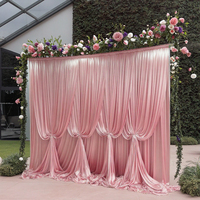 Rideau de Fond de Scène en Tissu Soie Glacée Double Épaisseur 3*3m, Décoration de Mariage