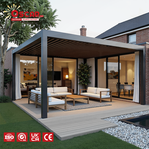 Gazebo de Jardín, Pabellón para <span class=keywords><strong>Terraza</strong></span> o Patio con Función de Protección Solar e Iluminación LED, Ideal para Eventos al Aire Libre en el Patio Trasero, Pérgola - Product Image 1