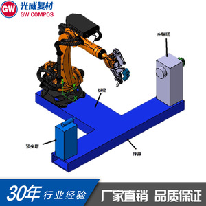 เครื่องพันขดลวดอัตโนมัติ Gw Compos Robotic Arm กำลังไฟ 2000 วัตต์ 380 โวลต์ สำหรับวัสดุคาร์บอนไฟเบอร์คอมโพสิต พร้อมระบบควบคุม PLC - Product Image 5