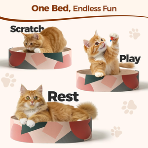 Rascadores para Gatos de Cartón Corrugado Ovalados de Primera Calidad al por Mayor OEM, Rascador Redondo para Gatos - Product Image 4