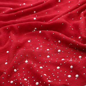 CCY Hijabs en viscose pour femmes musulmanes avec pierre Dernier bandeau de prière ethnique Bubble Pearl Chiffon Rhinestone Hijab Foulard Châles - Product Image 4