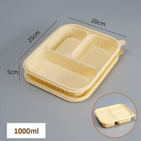 Boîte à emporter en papier kraft écologique, imperméable, résistante à l'huile, avec logo personnalisé, 500 ml, 750 ml, 1000 ml, emballage alimentaire biodégradable, boîte à lunch