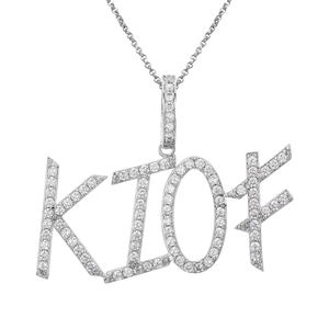 Dropshipping Fashion Jewelry <b>Custom</b> <b>Name</b> <b>Necklace</b> 925 Sterling Silver Rhodium Plated VVS Moissanite Hiphop Style Letter Initial - Product Image 1