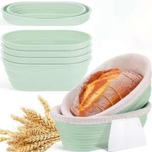 Offre Spéciale – Kit de Cuisson Professionnel pour Pain au Levain : Panier de Fermentation en Silicone Sans BPA de 9 Pouces à Prix Réduit - Product Image 1