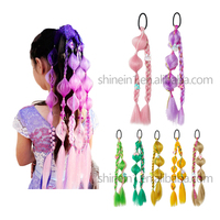 Extensions de cheveux synthétiques tressées en crochet faites à la main pour enfants, 20 pouces, pré-étirées, colorées, pour festivals, effet bulle torsadée, en vrac