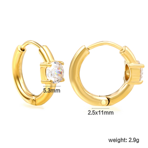 ต่างหูสตั๊ดสแตนเลสสตีลดีไซน์เกลียวหอยทรงเรขาคณิตเรียบง่ายสไตล์อินส์ชุบทองสำหรับผู้หญิง ดีไซน์ทันสมัยแรงบันดาลใจจากทะเล เหมาะสำหรับงานปาร์ตี้ - Product Image 4