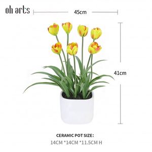 Oh Arts, Oferta Especial, Flores de Tulipán Artificiales, Decoración para el Hogar, en Maceta, para Navidad, Graduación, Halloween, Año Nuevo, Pascua, Fines Decorativos - Product Image 1