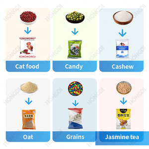 เครื่องบรรจุภัณฑ์อัตโนมัติแบบสี่หัวชั่งน้ำหนักเชิงเส้นพร้อมระบบปิดผนึกด้านหลังด้วยฟิล์มพลาสติก สำหรับอาหาร ขนมขบเคี้ยว ถั่ว เม็ด ผงเคมี - Product Image 4