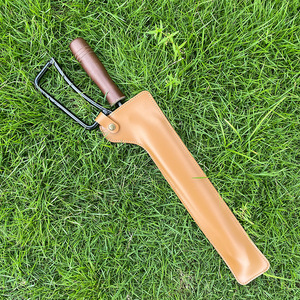 Funda de cuero para pinzas de fuego para acampar al aire libre, bolsa de almacenamiento simple de cuero PU para pinzas, bolsa portátil para guardar pinzas de fuego. - Product Image 2