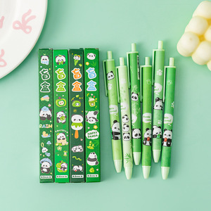 Panda Blind Box Gel Pen 0.5mm Push <b>Button</b> Student Office School Stationery Writing Tool Green Plastic Shell - Product Image 2