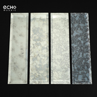 Mosaïque en verre artistique à coller, carreaux de métro rectangulaires, miroir antique en verre pour la décoration murale intérieure
