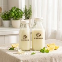 Bouteilles en verre carrées transparentes de 250 ml, 350 ml, 500 ml, 1000 ml, 8 oz avec bouchon à vis hermétique pour jus pressé à froid