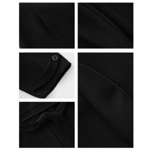 Op maat gemaakte premium wollen dames maxi-jas met revers, oversized, losvallend, warme herfst-winterjas - Product Image 4