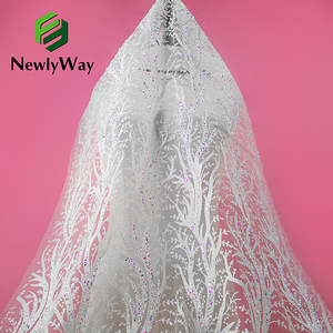 Vải Tuyn Ren Thêu Lấp Lánh Kim Sa Tiên Cá Sang Trọng Ren Pha Lê Dubai 2021 Cho Váy Cưới Cô Dâu - Product Image 2