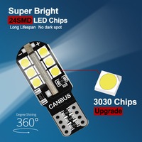 Usine 24V 12V W5W T10 LED Canbus 168 194 3030 24SMD feu de position latéral de voiture lampe de plaque d'immatriculation blanc rouge 12V 6000K ampoules