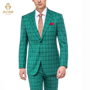 <span class=keywords><strong>Veste</strong></span> de <span class=keywords><strong>costume</strong></span> pour <span class=keywords><strong>homme</strong></span> de haute qualité, vert à carreaux, revers cranté, simple boutonnage, en pure laine, <span class=keywords><strong>costume</strong></span> 2 pièces pour <span class=keywords><strong>homme</strong></span> - Product Image 1