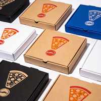 Boîte à pizza en carton blanc personnalisée, écologique, design Firenldy avec gaufrage, laminage mat, revêtement UV pour emballage papier