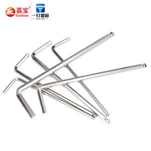 Llave hexagonal con cabezales de bola extendidos, caja de llave inglesa con extremo de bola plateada en forma de L de acero #45 - Product Image 1