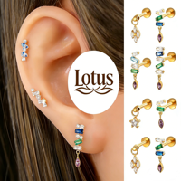 Boucles d'oreilles de mariée en titane Lotus luxueuses et éblouissantes, accessoire de haute qualité qui sublime n'importe quelle cérémonie de mariage