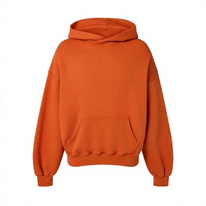 Regular Fit Men's Hooded Sweatshirt Solid Color Pocket Casual Knitted Long Sleeve 100% Cotton Winter Fleece Customized Hoodie - Product Image 2