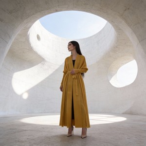Abaya de Poliéster con Estampado Plisado para Mujeres Musulmanas, Vestido Abaya de Lujo al por Mayor, Tela de Alta Calidad, Nuevo Diseño - Product Image 2