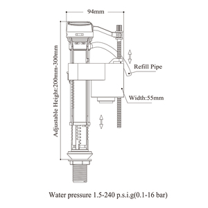 Bán buôn ABS dual-tuôn ra nhà vệ sinh điền vào tuôn ra van Chiều cao có thể điều chỉnh van đầu vào cho phòng tắm sử dụng - Product Image 4