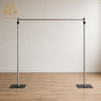 Support métallique horizontal réglable en alliage d'aluminium, cadre télescopique pour rideau, support de fond pour décoration intérieure/extérieure