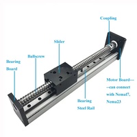 Módulo Actuador de Tornillo de Bolas con Riel de Guía Lineal CNC de 50-300 mm de Carrera Efectiva, Mesa Deslizante de Movimiento, Impresora 3D XYZ, Envío Gratuito
