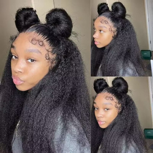 <strong>4C</strong> Kinky <strong>Edge</strong> 13x4 13x6 HD Lace Front Yaki Straight Human Hair <strong>Wigs</strong> for Black Women Cheap Yaki Lace Frontal <strong>Wig</strong> - Product Image 3
