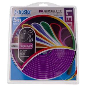 5M 8,5W/M 12V 120LED Neon IP65 Waterdicht Paars Licht Hoek 120° Knipbaar en Vormbaar 5M 8,5W/M 12V 120LED Neon LED Strip - Product Image 1