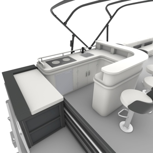<span class=keywords><strong>Bateau</strong></span> ponton en aluminium 11M à pont unique pour fêtes, loisirs et croisières, avec grand bar, petit bar, vestiaire et équipement <span class=keywords><strong>de</strong></span> barbecue - Product Image 5